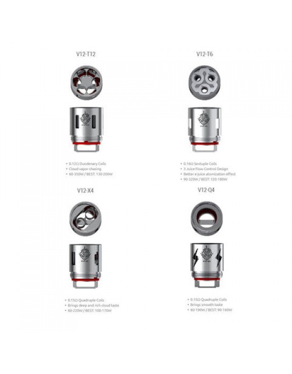 Smok TFV12 Coils / (T12, T6, X4, Q4) Atomizer Heads (3 Pack)